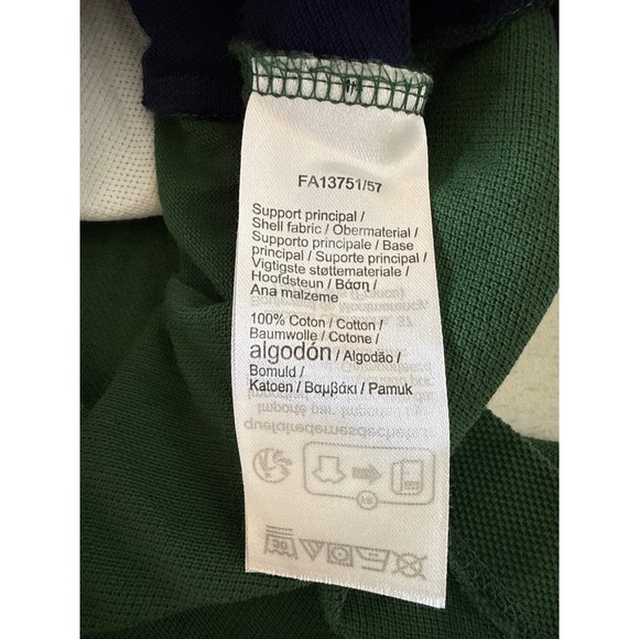 Lacoste Relaxed Fit Polo Shirt Color Block Accents Green White Men Size 4XL‎ - Picture 10 of 10